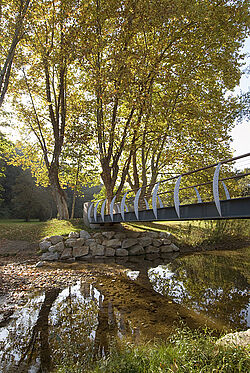 Un pont surplombant l'Yzeron au coucher du soleil - Agrandir l'image, .JPG 634 Ko (fenêtre modale)