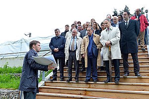 Visite des berges réaménagées par Stéphane Guérin, directeur du Sagyrc