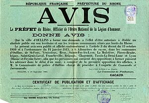 4F26, avis d'installation d'abattoirs à Oullins, 1905
