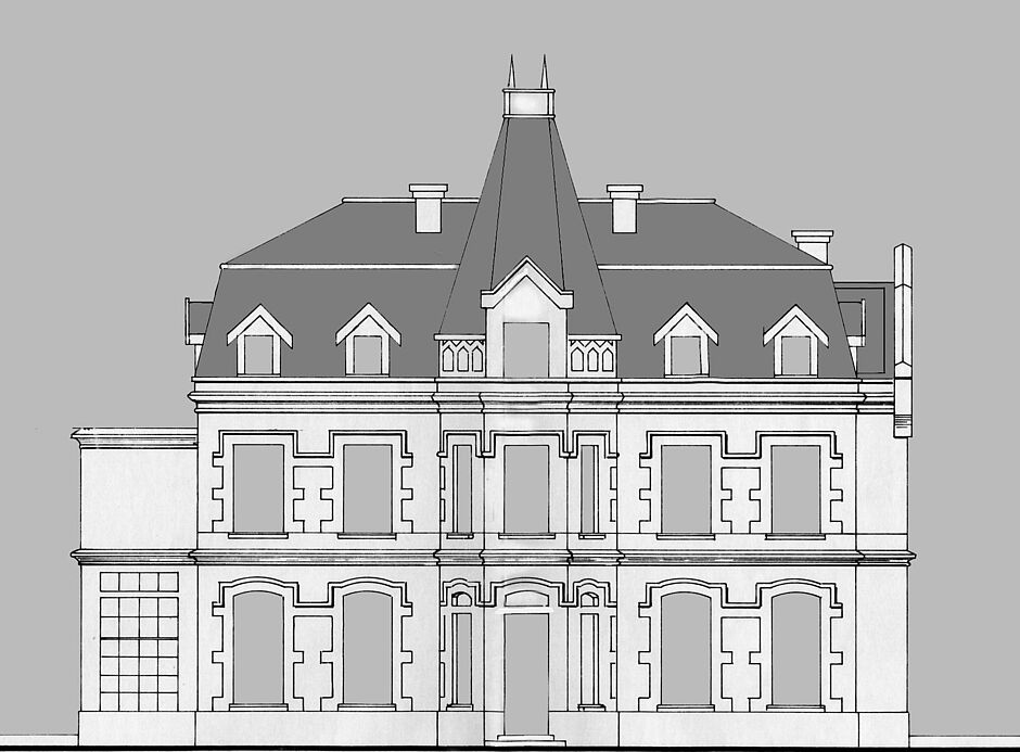 La nouvelle Cadière - plan de façade - Agrandir l'image, .JPG 179Ko (fenêtre modale)